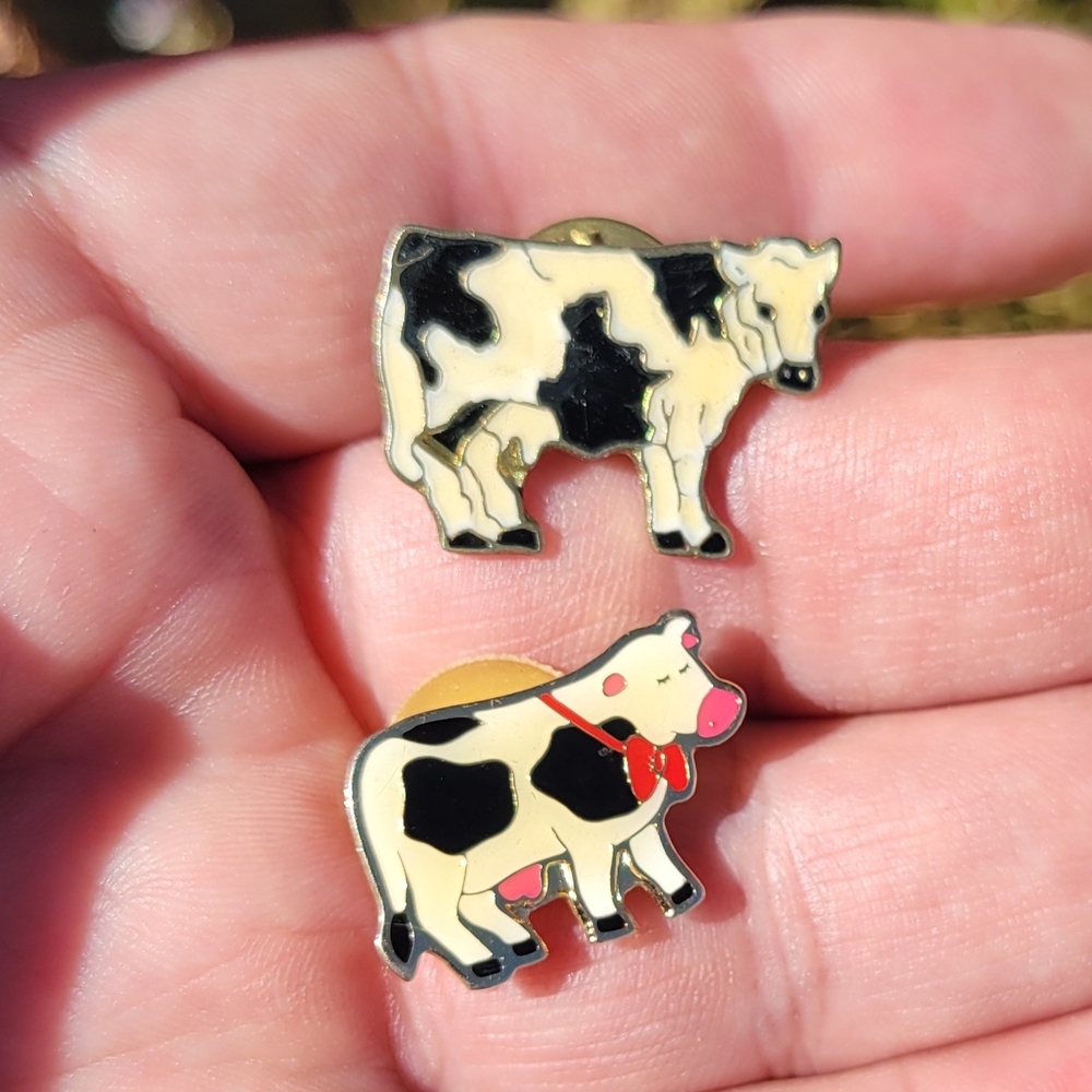 Vintage Cow pin lapels Gorgeous Betties